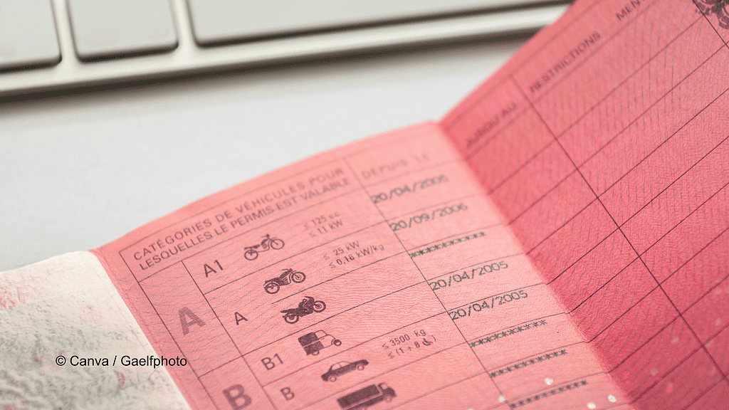 Das Bild zeigt die rote Papier Variante der Fahrerlaubnis. In diesem konkreten Fall den französischen Führerschein. Im Artikel geht es ums Fahren ohne Führerschein.