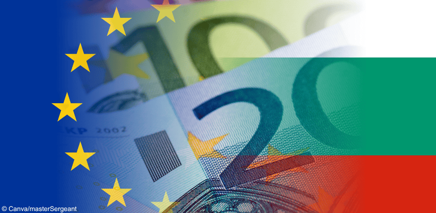 Europa- und Bulgarienflagge verschmelzen mit Geld: Sozialhilfe für EU-Bürger?